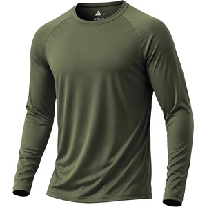 Men’s Quick Dry Athletic T-Shirts Long Sleeve UV Sun Shirts for Hiking(Army Green)