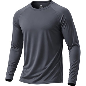Men’s Quick Dry Athletic T-Shirts Long Sleeve UV Sun Shirts for Hiking(Dark Gray)
