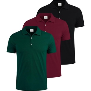 ZITY 3 Pack Polo Shirts for Men Short Sleeve Daily Casual Performance Golf Shirts(Black/Red/Green)