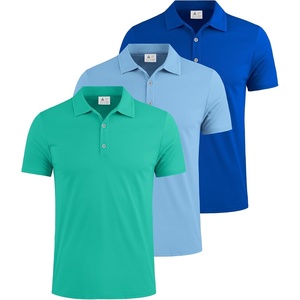 ZITY 3 Pack Polo Shirts for Men Short Sleeve Daily Casual Performance Golf Shirts(Royal Blue/Sky Blue/Lake Blue)