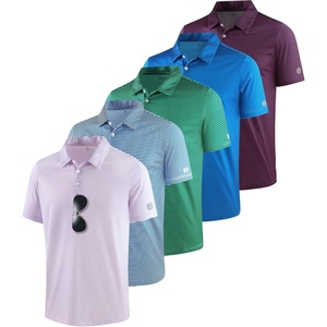 ZITY 5 Pack Mens Golf Striped Polo Shirts Short Sleeve UPF 50+ Moisture Wicking Athletic Daily Casual Collared Shirt(Set-f)