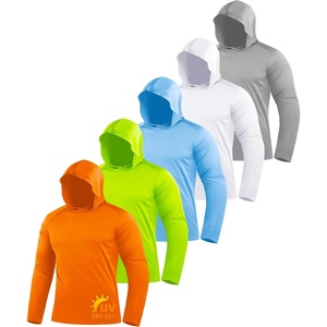 ZITY 5 Pack Men’s Sun Protection Long Sleeve Hoodie UPF 50+ Fish Sweatshirt(Lightblue/White/Lightgray/Orange/Fluorescent Green)