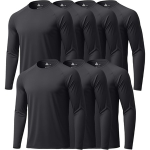 ZITY 7 Pack Long Sleeve Shirts for Mens UPF 50+ Fast Dry(7pack-black)