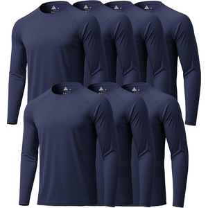ZITY 7 Pack Long Sleeve Shirts for Mens UPF 50+ Fast Dry(7pack-dark Blue)