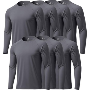 ZITY 7 Pack Long Sleeve Shirts for Mens UPF 50+ Fast Dry(7pack-dark Gray)