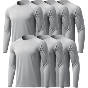 ZITY 7 Pack Long Sleeve Shirts for Mens UPF 50+ Fast Dry(7pack-light Gray)