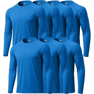 ZITY 7 Pack Long Sleeve Shirts for Mens UPF 50+ Fast Dry(7pack-royal Blue)