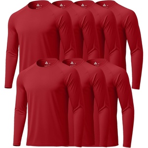 ZITY 7 Pack Long Sleeve Shirts for Mens UPF 50+ Fast Dry(7pack-wine Red)
