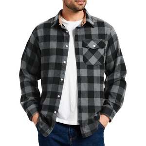 ZITY Mens Flannel Shirt Plaid Button Down Shirts Long Sleeve Casual(Dark Gray)