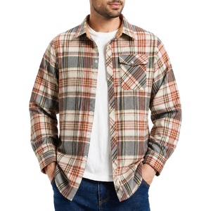 ZITY Mens Flannel Shirt Plaid Button Down Shirts Long Sleeve Casual(Wine Red Rice)