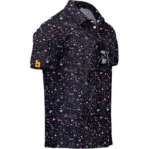 ZITY Mens Golf Polo Shirts Short Sleeve UPF 50+ Moisture Wicking Tshirt(Black)