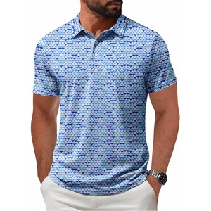 ZITY Mens Golf Shirt Short Sleeve UPF 50+ Athletic Casual Collared Polo(Blue White)