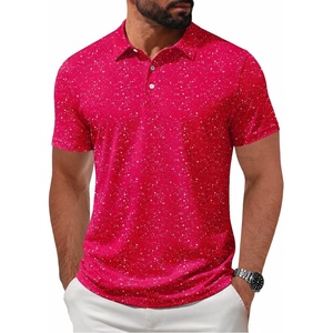 ZITY Mens Golf Shirt Short Sleeve UPF 50+ Athletic Casual Collared Polo(Dark Red)