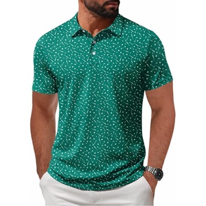 ZITY Mens Golf Shirt Short Sleeve UPF 50+ Athletic Casual Collared Polo(Green Golf)