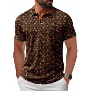 ZITY Mens Golf Shirt Short Sleeve UPF 50+ Athletic Casual Collared Polo(Orange Brown)