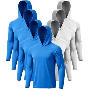ZITY Men’s Lightweight Hoodie Shirts UPF 50+ Fishing Workout Hiking Shirts(7 Pack-navy*4 / Light Grey*3)