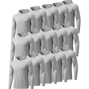 ZITY Men’s Lightweight Pullover Hoodie UPF 50+ Fishing Shirts Sweatshirt(15pcs Light Grey)