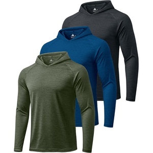 ZITY Men’s Lightweight Pullover Hoodie UPF 50+ Fishing Shirts Sweatshirt(3 Pack Heather-black / Dark Blue / Olive Night)