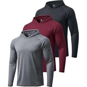 ZITY Men’s Lightweight Pullover Hoodie UPF 50+ Fishing Shirts Sweatshirt(3 Pack Heather-black / Light Grey / Burgundy)