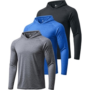 ZITY Men’s Lightweight Pullover Hoodie UPF 50+ Fishing Shirts Sweatshirt(3 Pack Heather-black / Light Grey / Royal Blue)