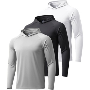 ZITY Men’s Lightweight Pullover Hoodie UPF 50+ Fishing Shirts Sweatshirt(3 Pack- Light Gray / Black / White)