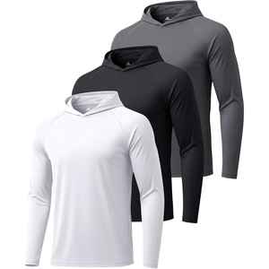 ZITY Men’s Lightweight Pullover Hoodie UPF 50+ Fishing Shirts Sweatshirt(3 Pack-white / Dark Grey / Black)