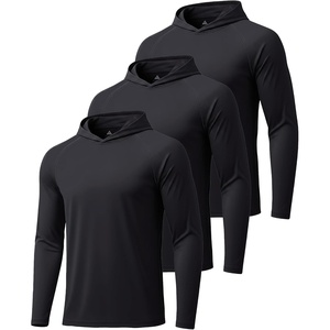 ZITY Men’s Lightweight Pullover Hoodie UPF 50+ Fishing Shirts Sweatshirt(3pcs Black)