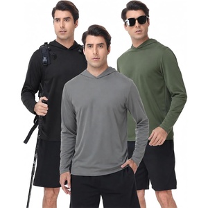 ZITY Men’s Lightweight Pullover Sweatshirt Hoodie UPF 50+ Fishing Shirts(3 Pack-olive Night / Medium Gray / Black)
