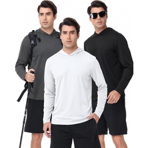 ZITY Men’s Lightweight Pullover Sweatshirt Hoodie UPF 50+ Fishing Shirts(3 Pack-white / Dark Gray / Black)