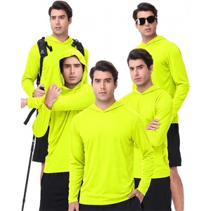 ZITY Men’s Lightweight Pullover Sweatshirt Hoodie UPF 50+ Fishing Shirts(5pcs Neon Green)