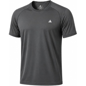 ZITY Men’s Workout Swim Shirts UPF 50+ Rash Guard Quick Dry Short Sleeve(Dark Grey)