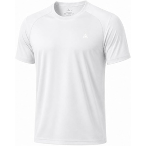 ZITY Men’s Workout Swim Shirts UPF 50+ Rash Guard Quick Dry Short Sleeve(White)