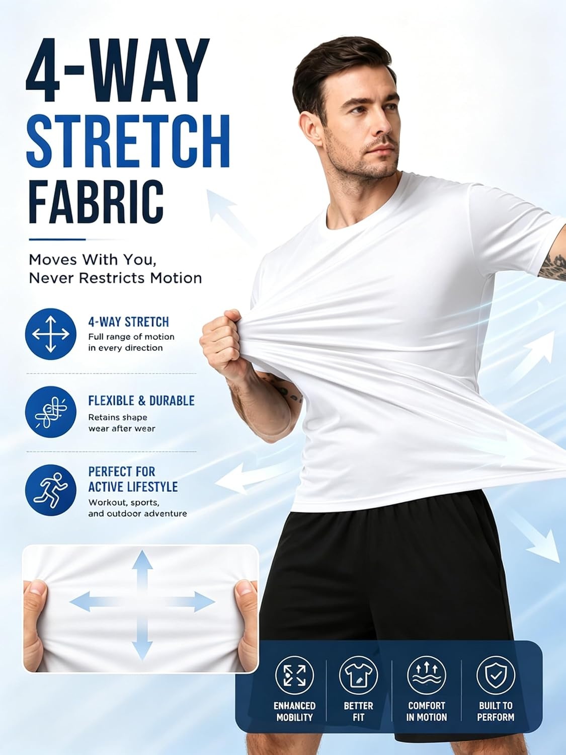 image:imageZITY 3 Pack T Shirts for Men UPF 50 Workout Shirt Fast Dry Moisture Wicking Athletic TShirts for Running Gym Swim3 Packwhite Light Gray Orange