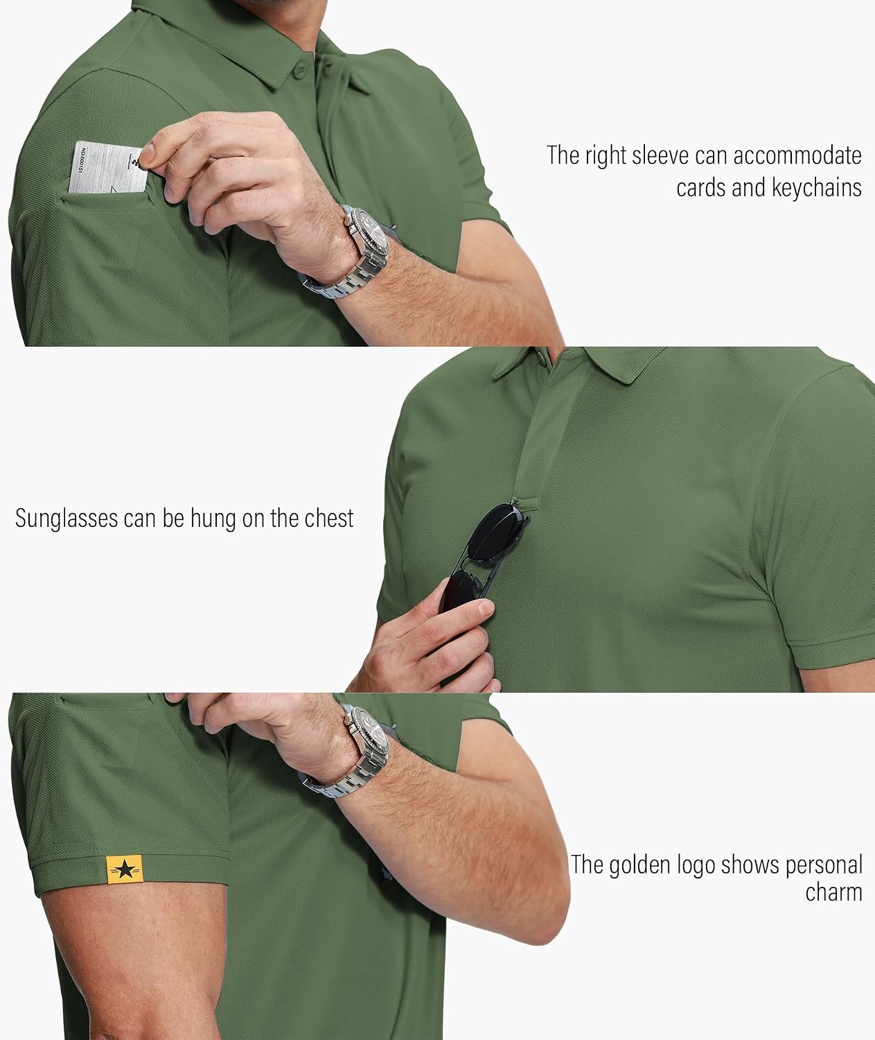 image:imageZITY 5 Pack Mens Polo Shirt Short Sleeve Moisture Wicking Golf TShirt5pc