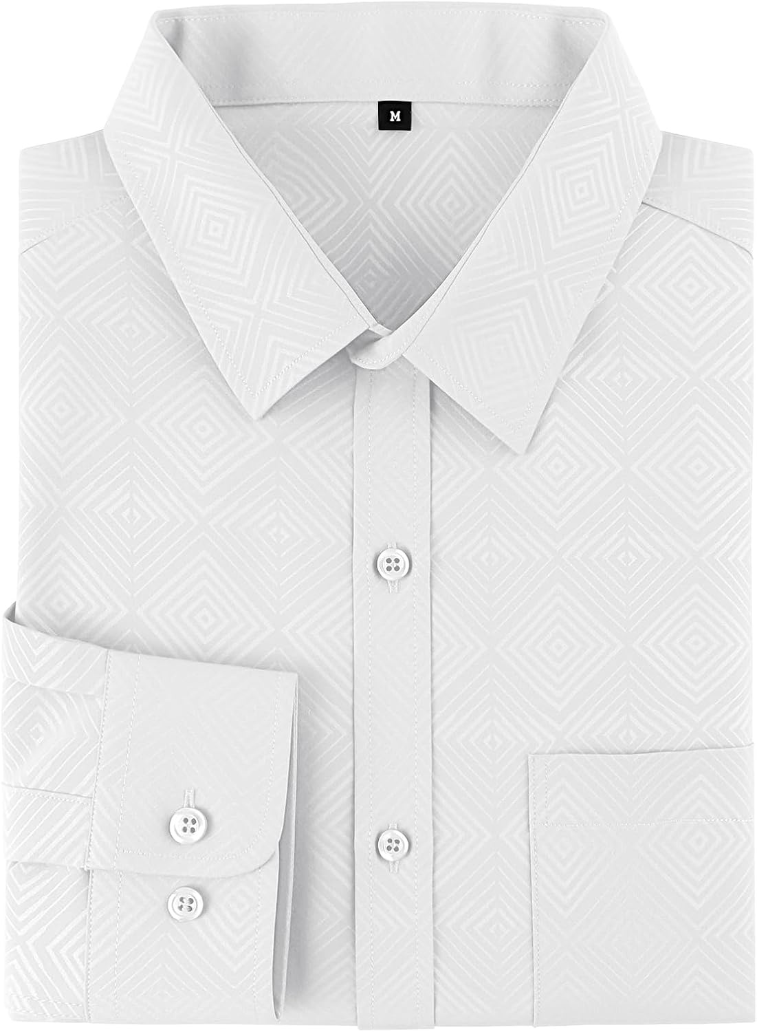 image:imageZITY Mens Dress Shirts Solid Long Sleeve Business Casual Button Down ShirtsWhite