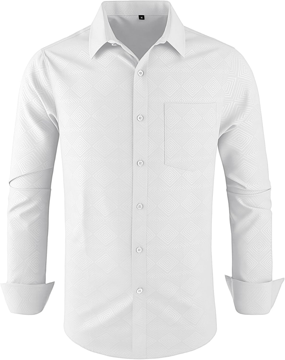image:imageZITY Mens Dress Shirts Solid Long Sleeve Business Casual Button Down ShirtsWhite