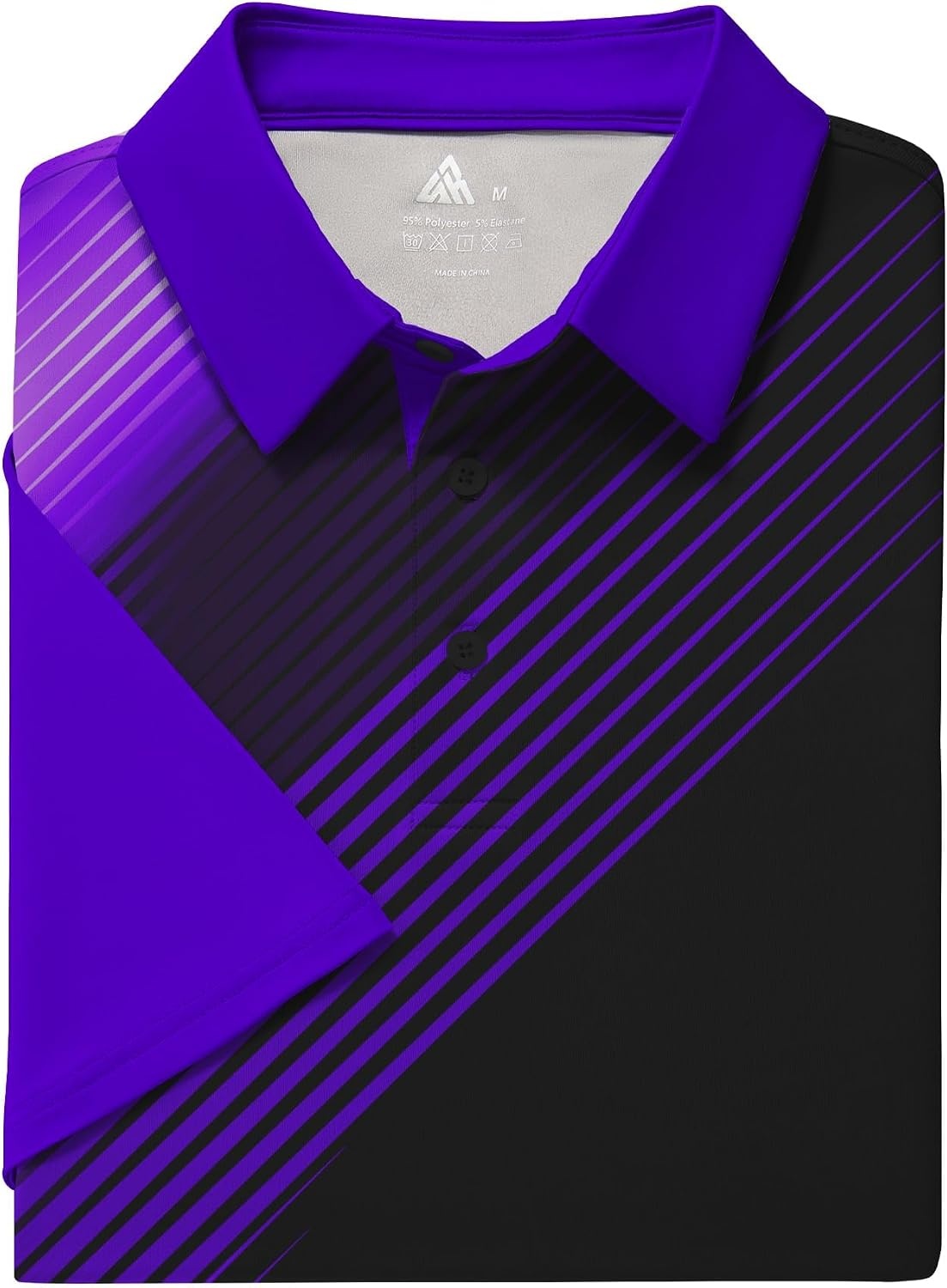image:imageZITY Mens Golf Shirts Short Sleeve Print Patterns Casual Collared PoloViolet