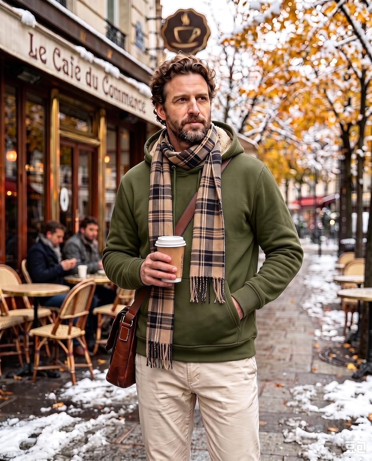 image:imageZITY Mens Sherpa Lined Hoodie Sweatshirts Heavy Winter Fleece PulloverArmy Green