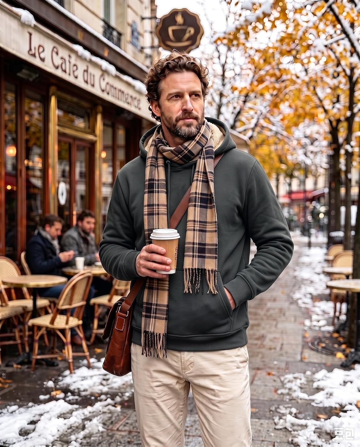 image:imageZITY Mens Sherpa Lined Hoodie Sweatshirts Heavy Winter Fleece PulloverGrey