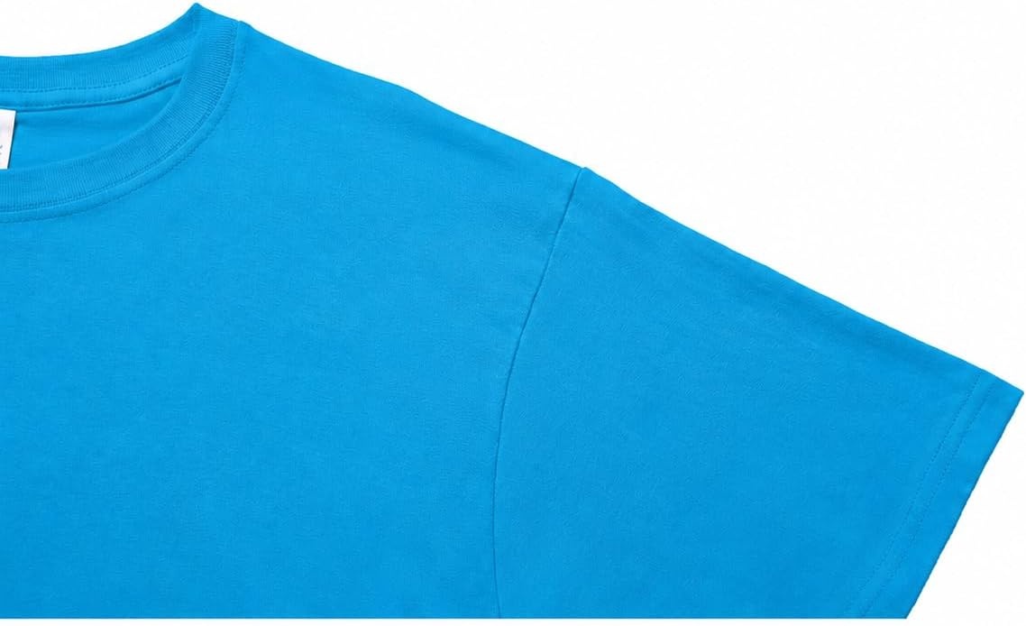 image:imageZITY Mens TShirts Cotton Crew Neck T Shirts for Men Short Sleeve Basic Undershirts Soft Casual Breathable Summer TeesSky Blue