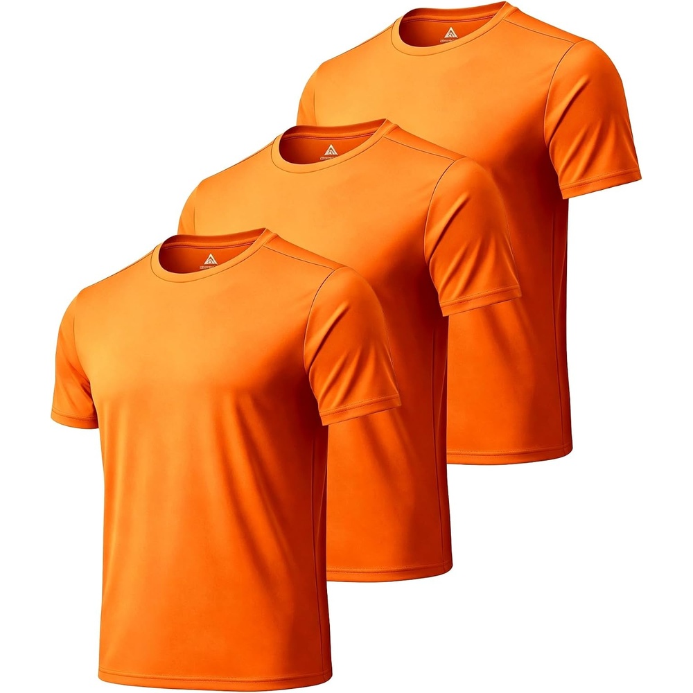 image:imageZITY 3 Pack T Shirts for Men UPF 50 Workout Shirt Fast Dry Moisture Wicking Athletic TShirts for Running Gym Swim3pcs Neon Orange