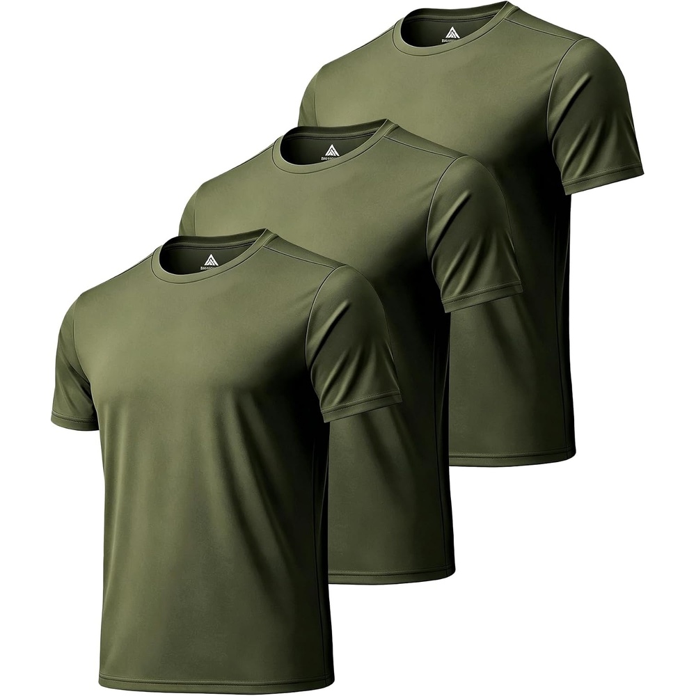 image:imageZITY 3 Pack T Shirts for Men UPF 50 Workout Shirt Fast Dry Moisture Wicking Athletic TShirts for Running Gym Swim3pcs Olive Night