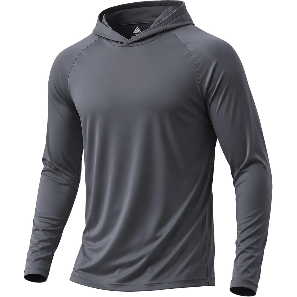 image:imageZITY Fishing Shirts for Men UPF 50 Long Sleeve Shirt Lightweight HoodiesDark Grey