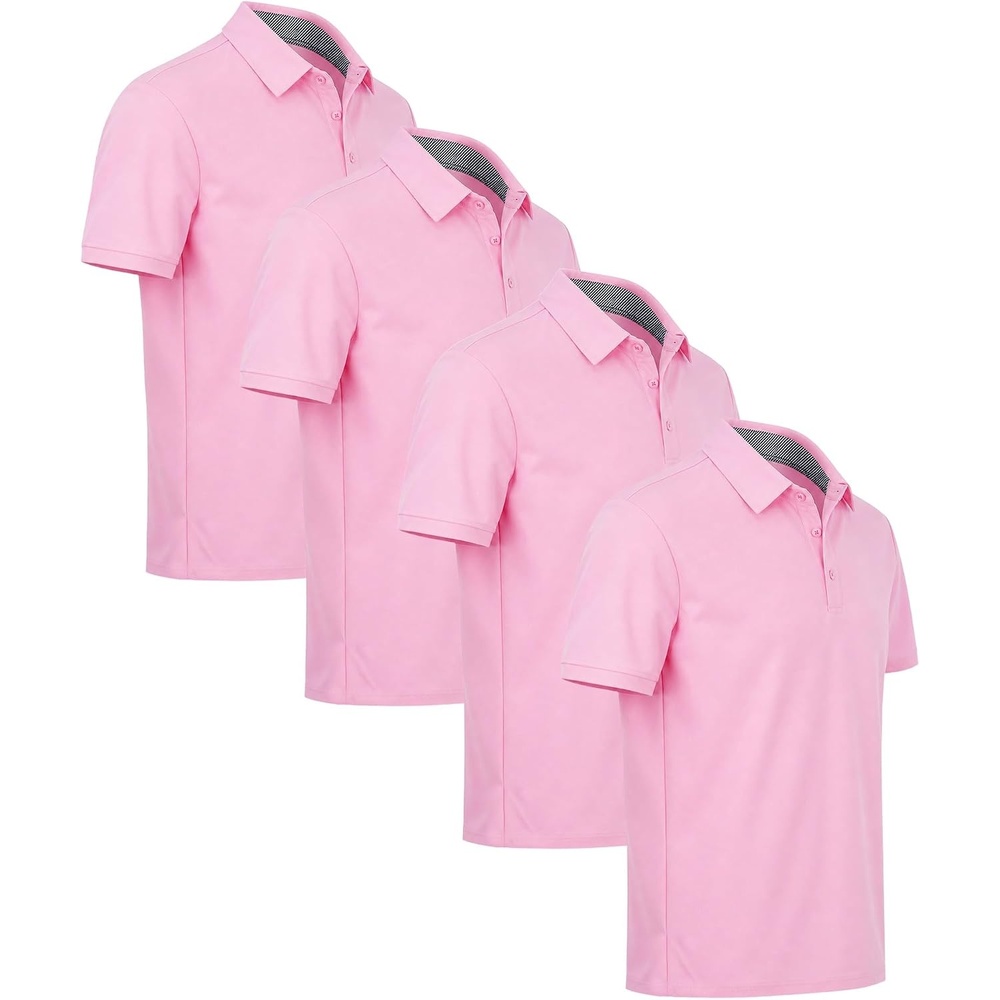 image:imageZITY Golf Polo Shirts for Men Moisture Wicking Short Sleeve Athletic TshirtRose
