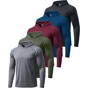 5/7 Pack Mens Sun Hoodie Lightweight Workout Pollover Athletic Shirts(5 Pack: Heather Burgundy+army Green+light Gray+black+navy Blue)