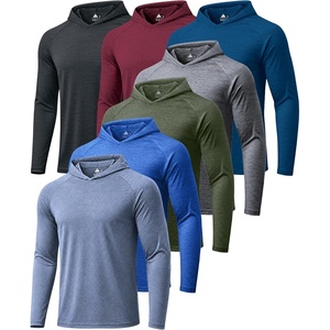 5/7 Pack Mens Sun Hoodie Lightweight Workout Pollover Athletic Shirts(7 Pack: Heather Royal Blue+navy Blue+dusty Blue+army Green+burgundy+light Gray+black)