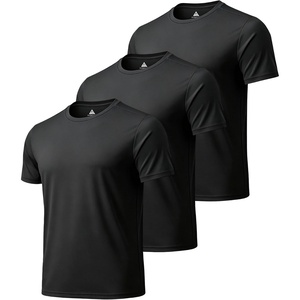 ZITY 3 Pack T Shirts for Men UPF 50+ Workout Shirt Fast Dry Moisture Wicking Athletic T-Shirts for Running Gym Swim(3pcs Black)