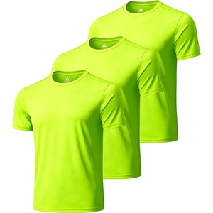 ZITY 3 Pack T Shirts for Men UPF 50+ Workout Shirt Fast Dry Moisture Wicking Athletic T-Shirts for Running Gym Swim(3pcs Neon Green)