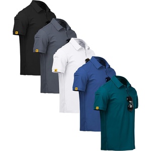 ZITY 5 Pack Mens Polo Shirt Short Sleeve Moisture Wicking Golf T-Shirt(Black Grey White Blue Duckblue)