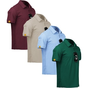 ZITY Golf Polo Shirts for Men Moisture Wicking Short Sleeve Athletic Tshirt(Wine Khaki Moon Forest)